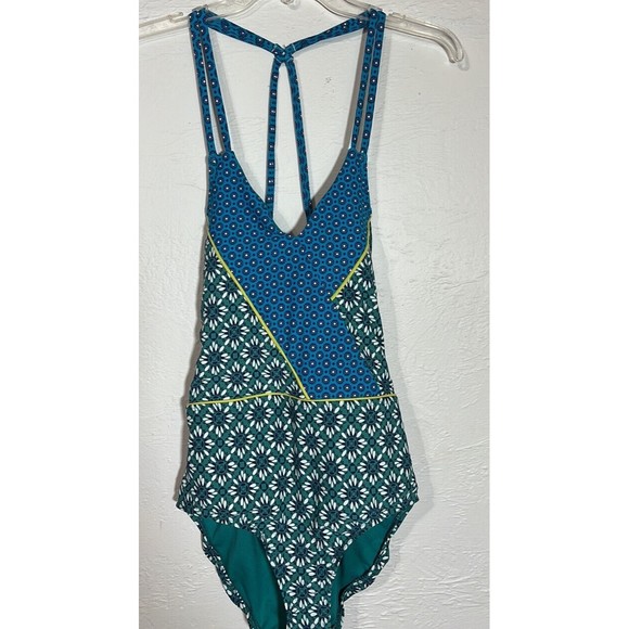 Cole of California One Piece Geometric Sunburst Wrap Swimsuit Floral Womens Sz 8 - Picture 8 of 11